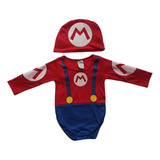 Mameluco Disfraz Bebe Body Enterizo + Gorro Mario