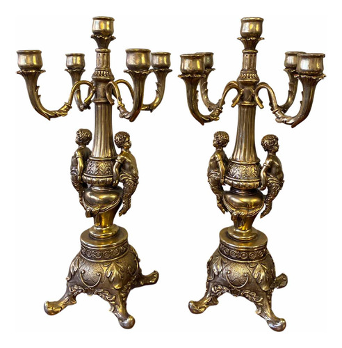 Candelabros Antigüedad Con Querubines