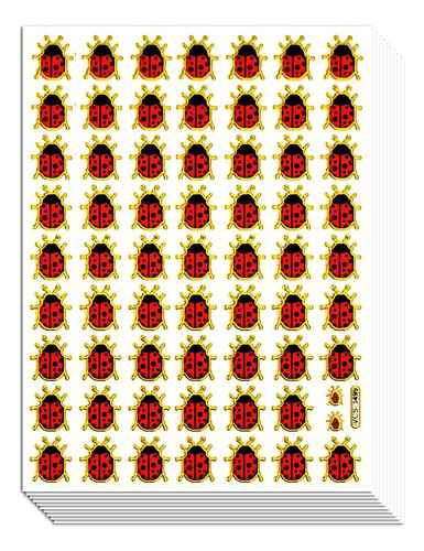 Ladybug01 - 10 Hojas De Pegatinas Decorativas Con Borde Dora