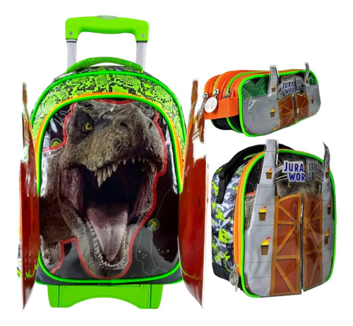 Jurassic World Combo Mochila Carro Lonc Lapi Prim Dinosaurio