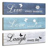 3 Pieces Rustic Wood Sign Wall Decor Live Love And Laugh Quo