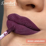 Batom Líquito Matte Comfort Mahav Á Prova Prova D'agua Cor Roxo Lendário