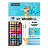 Kit De Acuarelas 48 Colores, Pinceles, Paleta, Bloc Dibujo