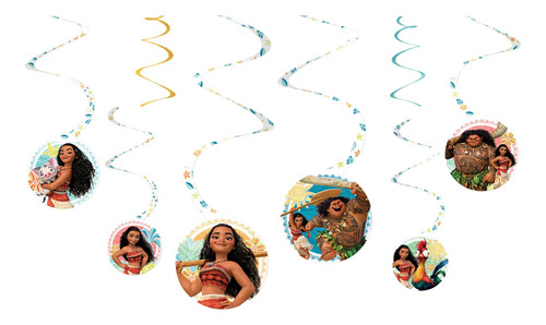 Decoraciones En Espiral Amscan Disney Moana Vibrant Hanging