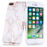 Funda Para iPhone 7 Plus/8 Plus, Blanco/marmol/silicona