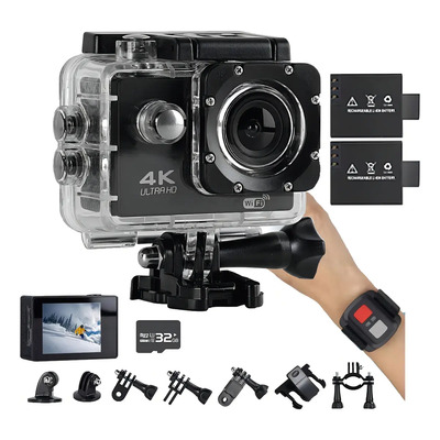 Cámara Deportiva De Buceo 4k Control Gopr Batería*2+32gb Color Negro | Envío gratis