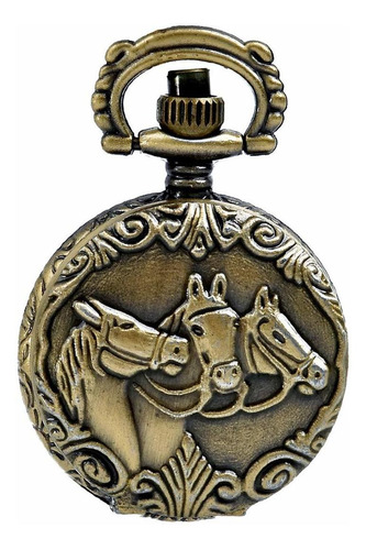 Jewelrywe Antique Caballos Camafeo Reloj De Bolsillo Cuarzo