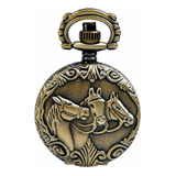 Jewelrywe Antique Caballos Camafeo Reloj De Bolsillo Cuarzo