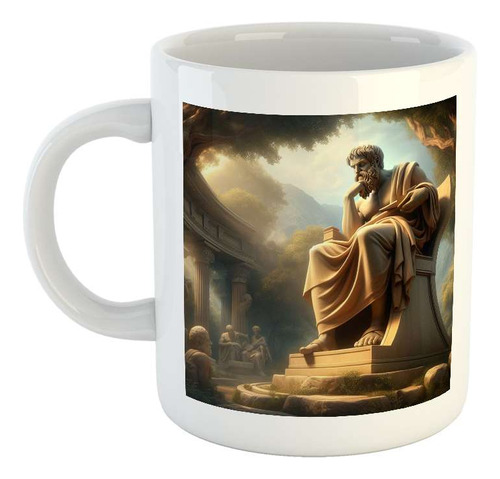 Taza Ceramica Platon Filosofia Pensando En Su Silla