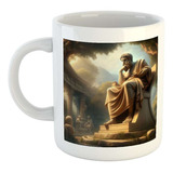 Taza Ceramica Platon Filosofia Pensando En Su Silla