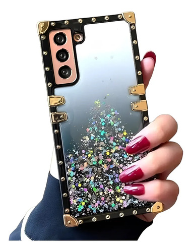 Funda Brillo Degradado Moda Cuadrado Uso Rudo Huawei + Mica