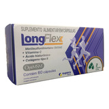 Longflex 60 Cápsulas Colageno Tipo 2 Msm Vitamina C Sabor Sem Sabor