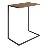 Mesa Lateral De Apoio Sofá Vermont Preto Industrial Artesano