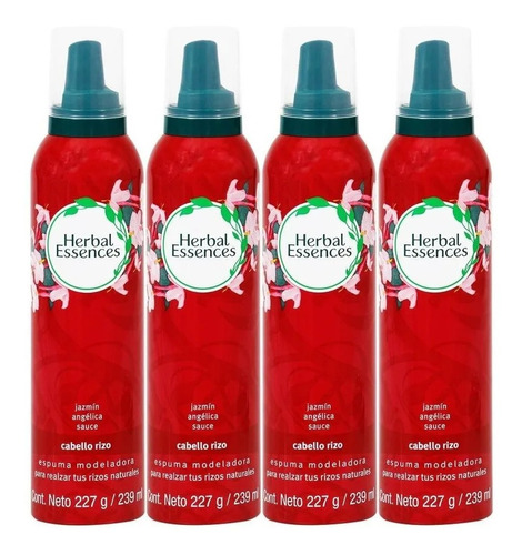 Espuma Modeladora Herbal Essences Cabello Rizo 4 Pzas 227 G