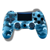 Controle Joystick Sem Fio Genérica Camuflado Wireless Azul