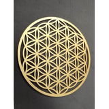 Mandala Flor Da Vida Dourada Geometria Sagrada 50cm 