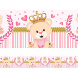 Kit 3 Faixas Decorativas Adesivo Infantil Ursinha Princesa Cor Rosa-claro