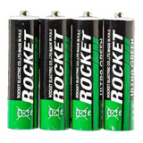 Pilas Baterias Rocket Aa Tamaño 1.5 Voltios Verde Paquete De 24 Unidades Extra Duración Carbón R6