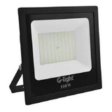 Refletor Led G-light Slim 100w 120 6500k Autovolt Cor Da Carcaça Preto Cor Da Luz Branco-frio 220v