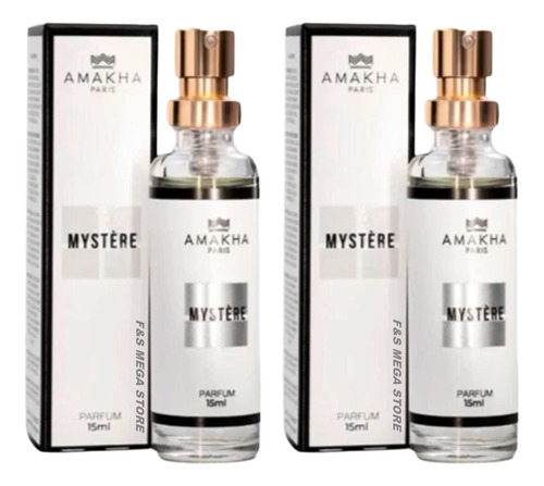Kit 2 Perfume Mystere Feminino Amakha Paris 15ml Bolsa Bolso