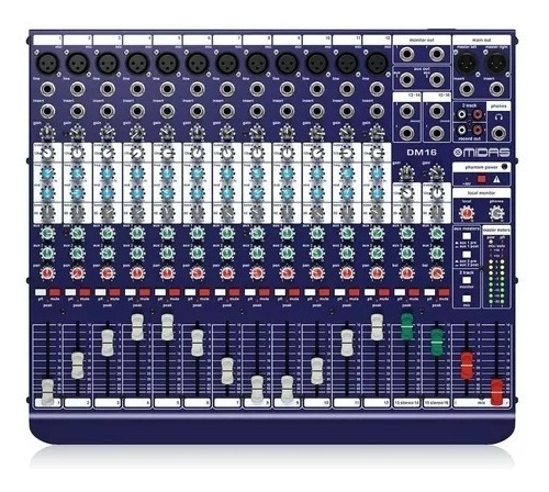 Midas Dm16 Mixer Consola Analógico De 16 Canales 12 Preamp