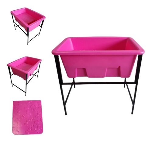 Banheira C/ Degrau Petshop Banho (sem Suporte) Rosa