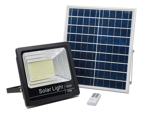 Reflector Solar Led Luz Fria 100w Proyector Exterior Premium