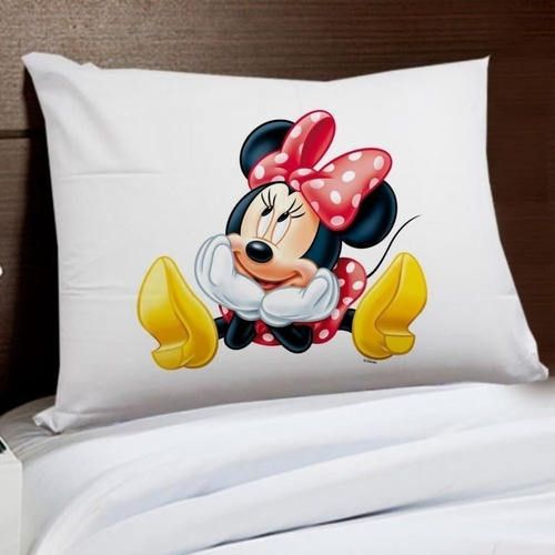 Fronha Capa De Travesseiro Personalizada Minnie Vermelha