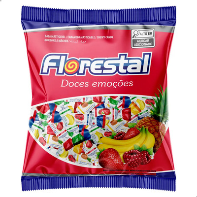 Bala Mastigável De Frutas Sortidas Florestal 500g Com 100un | MercadoLivre