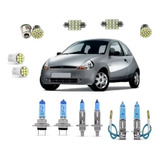 Kit Lampada Super Branca + Leds Ford Ka Farol/milha 97/2007