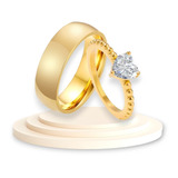 2 Anillos Gold Heart De Promesa Para Novios Y Parejas