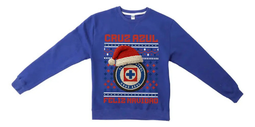 Sueter Navideño Sudadera Cruz Azul La Maquina Efecto Crochet
