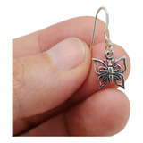 Aros De Plata Mariposa Colgante Figura 1 Par