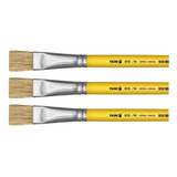 Pincel Chato Ref. 815 Pintura Artesanato Tigre Nº14 Kit C/3