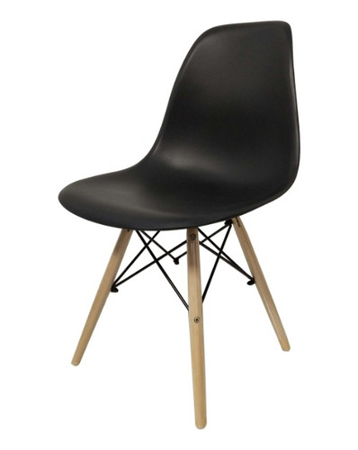 Silla Con Patas De Madera Negro Eames