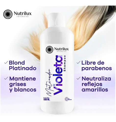 Shampoo Matizador Un Litro Azul O Violeta