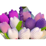 12 Tulipanes En Crochet Ramo De Flores  Colores A Eleciòn