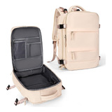 Mochila De Viaje Coowoz, Diseño Liso, Beige, Tamaño L