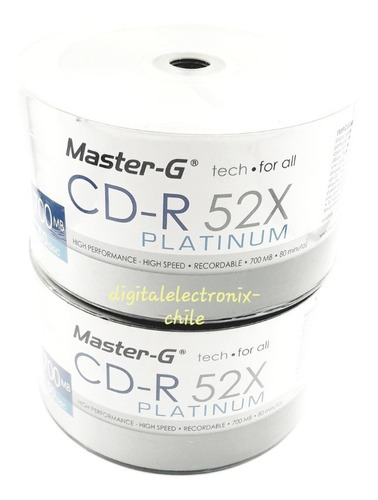 Cds Master- G 52x Platinum 100 Unidades