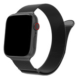 Correa De Acero Inoxidable Magnética Para Apple Watch 38 / 40 / 41 Mm - Color Negro - Marca Cellbox