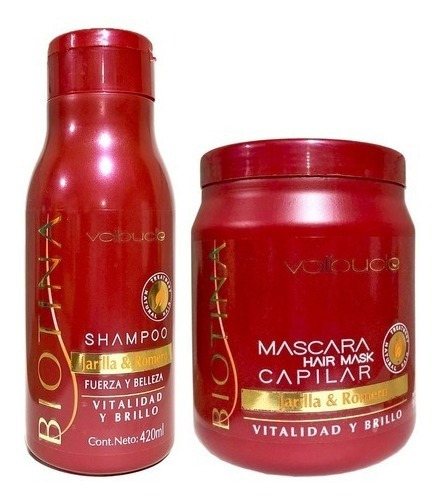 Mascara Capilar + Shampoo Volbucle Biotina Anti Caspa Caida