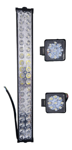 Barra 40 Led 120w + Faros Auxiliares 27w Tractor Camion 4x4