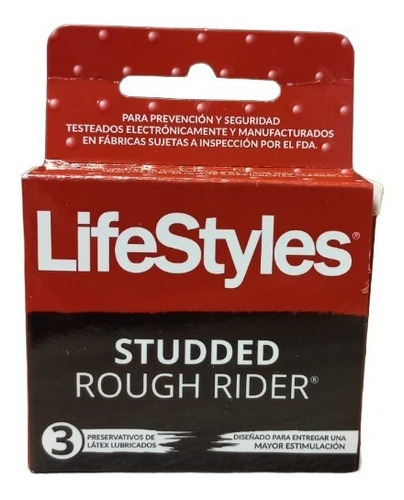 Preservativos Lifestyles Studded Rough Rider X 3 Condones