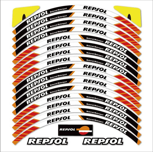 Calcomania Sticker Rin 17 Completo Repsol Rines Moto C