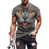 Camiseta Animal Cat 3d Print Fashion Harajuku Cute