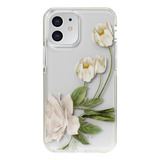 Funda Para iPhone 12 Mini - Transparente Con Flor De Suaco