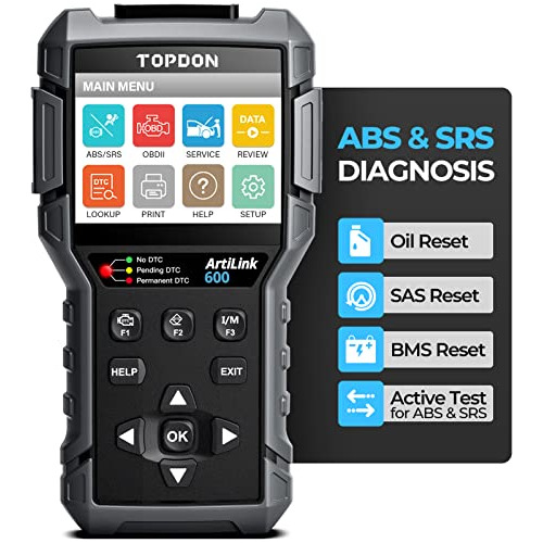 Escáner Obd2 Topdon Al600, Abs Srs Lector De Código Herramie