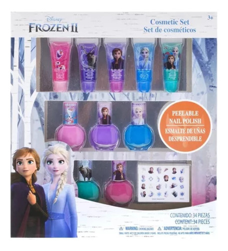 Juego De Esmaltes Stickers Y Brillos Para Niñas Frozen