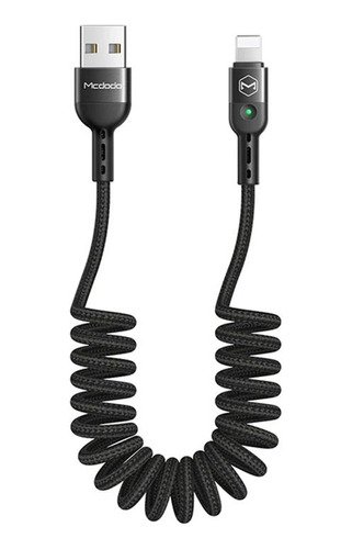 Cable Usb A - Lightning  Para iPhone Espiral  Retractil 1.8m