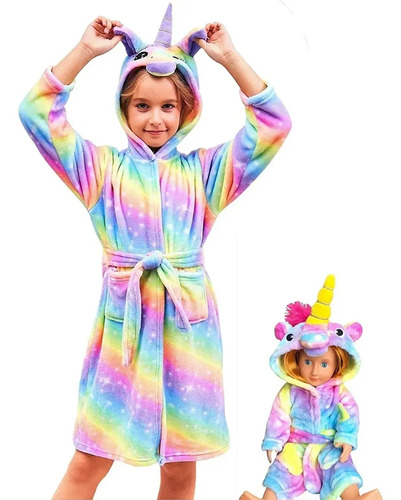 Bata Pijama De Baño En Forma De Unicornio Estrellas